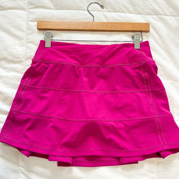 Lululemon Pace Rival Skirt & Stash It Bra Crop Top Pink Set Size 4 Tall - Picture 4 of 10